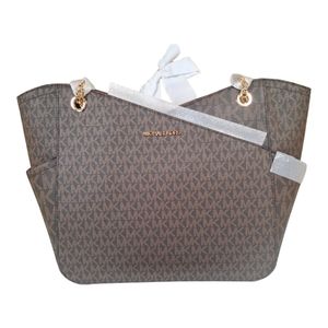 Michael Kors Purse Shoulder Bag Tote Jet Set Travel Bag Brown NWT NEW